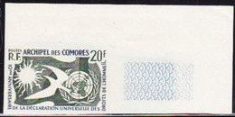 COMORO ISLANDS (1958) Human Rights. Imperforate. Scott No 44, Yvert No 15. - Sonstige & Ohne Zuordnung