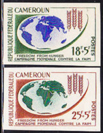 CAMEROUN (1963) Freedom From Hunger. Set Of 2 Imperforates. Scott Nos B37-8, Yvert Nos 365-6. - Camerún (1960-...)