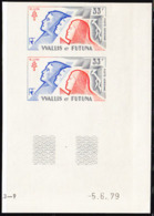 WALLIS & FUTUNA (1979) People. Cross Of Lorraine. Imperforate Pair. Anniversary Of World War II Callup. Scott No C94 - Imperforates, Proofs & Errors