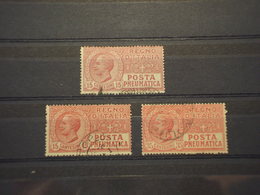 ITALIA REGNO - POSTA PNEUMATICA - 1927/8 RE 2 + 1 VALORE - TIMBRATI/USED - Posta Pneumatica