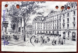 CPA Post Card France Paris Laboetie Circulated To Buenos Aires 1928 Argentina  Hotel Majestic Av. Klèber *perforations - Sonstige & Ohne Zuordnung