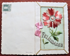 CPA Post Card - Circulated In Argentina 1923 Felicidades Felicitations Congratulations Fleur Flor Flower - Autres & Non Classés