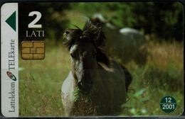 LATVIA  2001 PHONECARD HORSES USED VF!! - Paarden