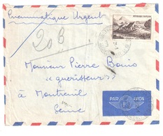 PARIS 68 Boulevard Rochechouard Lettre Enveloppe Par Avion Pneumatique 50F Gerbier De Joncs Yv 843 Ob 1951 - Covers & Documents