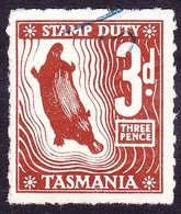 TASMANIA 3d Brown Stamp Duty Revenue Stamp FU - Revenue Stamps