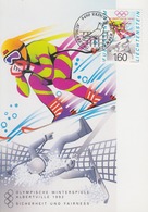 Carte  Maximum  1er  Jour   LIECHTENSTEIN   Jeux  Olympiques  D' Hiver   ALBERTVILLE   1992 - Hiver 1992: Albertville