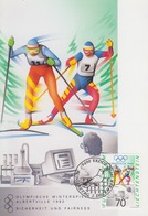 Carte  Maximum  1er  Jour   LIECHTENSTEIN   Jeux  Olympiques  D' Hiver   ALBERTVILLE   1992 - Inverno1992: Albertville