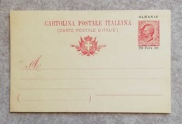 Cartolina Postale Italiana "Albania" Soprastampa 20 Parà Su 10 Cent. Millesimo 07 - Non Viaggiata - Albanie