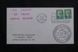 FRANCE - Griffe " S/S France En Greve Chenal Bloqué " Sur Enveloppe En 1974 Du Havre - L 61839 - Documenti