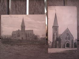 2 Cpa Lot Loth (Beersel) - église - Kerk 1912-1919 - Côté Est - Beersel