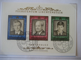 Liechtenstein- FDC Block 13 Zum 50. Jahrestag Der Thronbesteigung Mi.Nr.942-944 - Cartas & Documentos