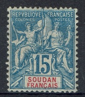 French Soudan, 15c. Blue, Group Type, 1894, MH VF  nice Stamp - Unused Stamps