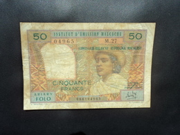 MADAGASCAR * : 50 FRANCS = 10 ARIARY    ND 1969     P 61a      TTB Sale - Madagascar