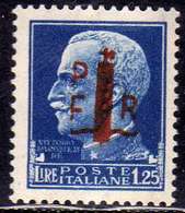 EMISSIONI LOCALI ALESSANDRIA 1944 SOPRASTAMPATO D'ITALIA ITALY OVERPRINTED LIRE 1,25 MNH FIRMATO SIGNED - Emissions Locales/autonomes