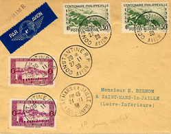 22-11-1938 - Lettre PAR AVION De Constantine Pour France -RARE 1 Er Jour Du Cad  CONSTANTINE R;P. / AVION - Cartas & Documentos
