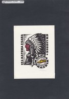 EX-Libris - Sarga Mokaszin - Indian Chief - Feather Head Indians - Exlibris