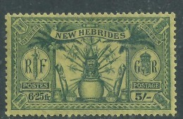 Nlles Hébrides N° 99 XX  : Partie De Série : 6 F.25 - 5 S.  Vert Sur Jaune  Légende Anglaise Sans Charnière, TB - Unused Stamps