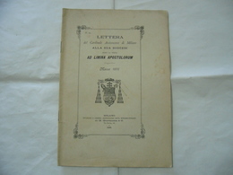 LETTERA DEL CARDINALE ARCIVESCOVO AD LIMINA APOSTOLORUM  DIOCESI DI MILANO 1896 - Religione