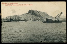 Alicante Vista General Desde El Nuevo Muelle 1910 Thomas - Alicante