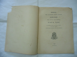 ENCICLICA SANTISSIMO LEONE DIVINA PROVVIDENZA PAPA XIII 1891 COPERTINA ROVINATA - Religion