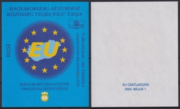 EU HUNGARY Member European Union 2004 MABÉOSZ Philatelists Commemorative MAP FLAG Hunfila 2004 Veszprém Exhibition - Herdenkingsblaadjes