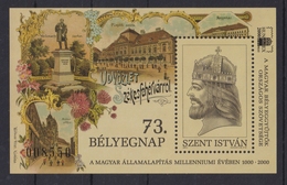 Pannonhalma ABBEY 2001 Stamp Day HUNGARY HUNFILA ST Stephen King MABÉOSZ Philatelists Commemorative Sheet Block - Souvenirbögen