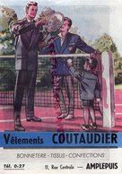 69-AMPLEPUIS -DEPLIANT PUBLICITAIRE MAGASIN VETEMENTS COUTAUDIER-11 RUE CENTRALE - COSTUME MODE TENNIS-COMMUNION - Kleding & Textiel