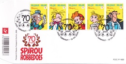 B01,0131 Belgique Enveloppe FDC 1er Jour 131  3775 3779  P1620 BD Spirou Franquin 70 Ans     2008-4-12    Tirage Oplaag - 1981-1990