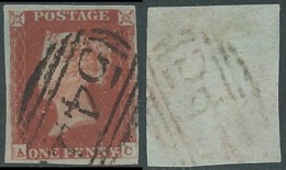 1841 GREAT BRITAIN USED PENNY RED 1d SG 8 (AC) - RC56 - Oblitérés