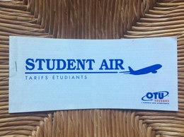 STUDENT AIR  OTU Voyages AEROFLOT Billet De Passage Et Recu Bagage/Passenger Ticket And Bag Check PARIS>MOSCOU>PARIS - Biglietti