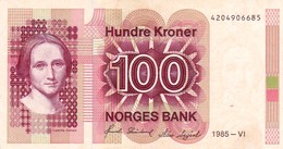 NORWAY 100 KRONER 1985 P-43c VF "free Shipping Via Registered Air Mail" - Noorwegen