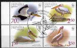 Ukraine 2007 MiNr. 897 - 900 BIRDS WWF Great White Pelican   M\sh  CTO  6.50 € - Gebruikt