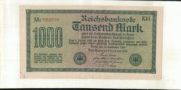 Billet  Allemagne 1000 Mark  1922   (Mai 2020  015) - 1000 Mark