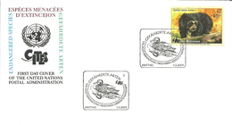 United Nations Wien 2001  Endangered Species (IX): Fauna. Spectacled Bear (Tremarctos Ornatus), Mi  327 FDC - Covers & Documents