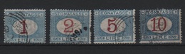 1903 Segnatasse  1 2 5 10 L.  Serie US - Oblitérés