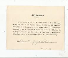 LEGION ETRANGERE CARTE D'INVITATION DU LIEUTENANT COLONEL BABLON  FES  4 EME ETRANGER 1950 - Historische Documenten