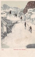 ALPINISME . (Suisse) Ascension D'un Glacier (5 Alpinistes En Cordée ) - Alpinismo