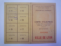 2020 -  5805  CARTE D'ELECTEUR    Guy AUDEBAUD  LYON  1946   XXX - Non Classés