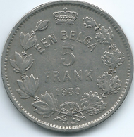 Belgium - Albert I - 5 Franks / 1 Belga - 1930 - KM98 - 5 Francs & 1 Belga