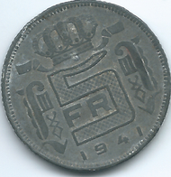 Belgium - 1941 - Leopold III / Nazi - 5 Francs - KM130 (Dutch Text) - 5 Francs