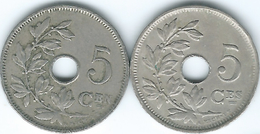 Belgium - Albert I - 5 Centimes - 1923 - French (KM66) & 1910 - Dutch (KM67) - 5 Cent