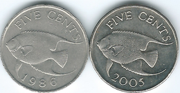 Bermuda - Elizabeth II - 5 Cents - 1986 (KM45) & 2005 (KM108) - Bermudas