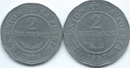 Bolivia - 2 Bolivianos - 1991 (KM206.1) & 1997 (KM206.2) - Bolivie