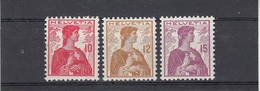 Suisse - Année 1909 - Helvétia - N°YT 131/33** - Ongebruikt