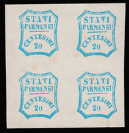 Parma - Governo Provvisorio: 20 C. Azzurro - 1859 / Quartina - Parma