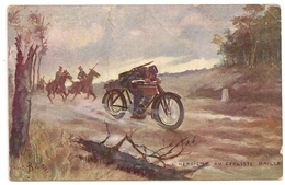 ILLUSTRATEUR - Signé BEERTS Albert : L'Héroïsme Du Cycliste Maille. Militaria. Expédtion Vers Camp D'Elsenborn. - Beerts, Albert