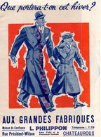 36-CHATEAUROUX-DEPLIANT PUBLICITAIRE MAGASIN VETEMENTS AUX GRANDES FABRIQUES L. PHILIPPON-MODE COSTUME GOLF-PELERINE- - Kleding & Textiel