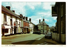 Ref 1366 - Judges Postcard - Cars & White Horse Inn - The Square Clun - Shropshire Salop - Shropshire