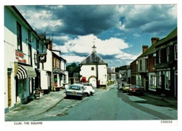 Ref 1366 - Judges Postcard - Cars & Telephone Box - The Square Clun - Shropshire Salop - Shropshire