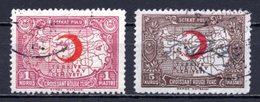 1941 TURKEY TURKISH RED CRESCENT CHARITY STAMPS THIN PAPER USED - Timbres De Bienfaisance